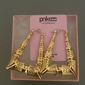 Gold plated 80s/90s vintage door knocker earrings